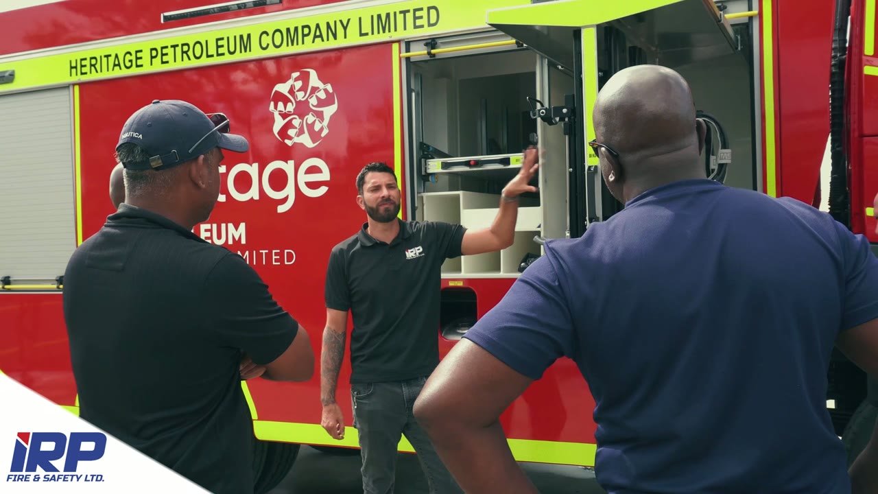 Handover of a new fire truck for Heritage Petroleum, covered for iRP Fire and Safety